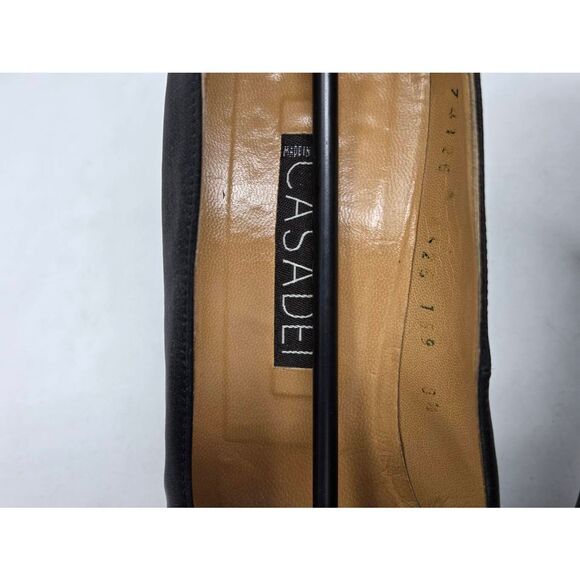 CASADEI ITALY BLACK SATIN SHIMMER PUMPS PLATFORM 4" HEELS WOMENS SIZE 8.5 M - Picture 4 of 10